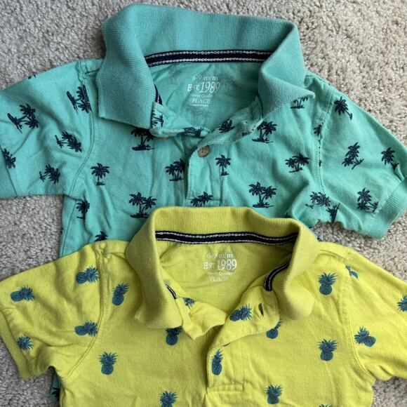 Tropical Polos Shorts Set vacation baby boys 6-9 Months bundle of 3 - Picture 8 of 11